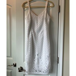 NWT White House Black Market White Lace Midi Dress
